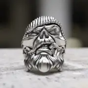 Unique Bearded Skull Ring - Handmade 925 Sterling Silver Hipster Skull