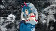Anime girls creative coding blue hair eyes pointy ears Playmat Gaming Mat Desk