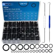 TWCC 1280 Pcs 24 Size Rubber O-Ring Assortment Kit with Pick and Hook Set...