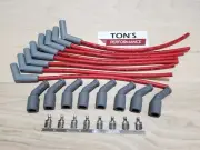 16" MSD 8.5mm LSX LS1 Unassembled 45 Degree Spark Plug Boots wires RED Gray Boot