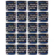 100 Police Lives Matter Wristbands Thin Blue Line Law Enforcement Awareness Band