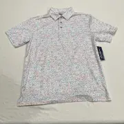 Ben Hogan Men's and Big Men's Multi-Color Hibiscus Print Golf Polo Shirt Size S