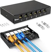 Enmane 6 Port Patch Panel 0.5U CAT7 Keystone Patch Panel for Desk Mount Home Ethernet Termination Box (EM-0.5U CAT7)