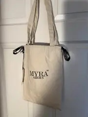 Canvas Myra Shoe Dust Bag Drawstring Handle Tags Attached