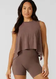 [Lorna Jane] On the Run Tank Top in Neutrals, Size - Large L Stone