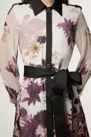 Viscose Georgette Border Print Woven Midi Shirt Dress