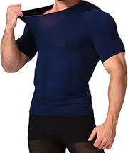 Men's Tight Compression Shirts, Fitness Waist Slimming Shapewear Summer Tummy Control Tops Short Sleeves