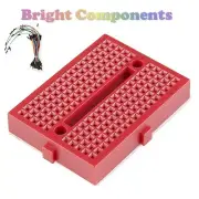 Solderless Prototype Breadboard (170 Points) + 65 Jumper Wires - Red