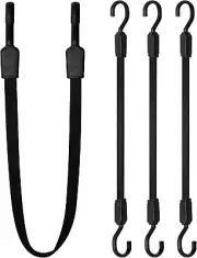 Bungee Cords with Hooks Heavy Duty, 4 Pack Long Flat Bungee Cords 18 Inch, Rubbe