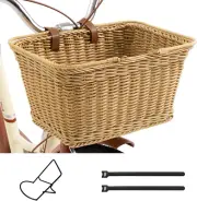 GRANNY SAYS Bike Basket with Accessories, Wicker Bike Basket Front, Large Bicycl