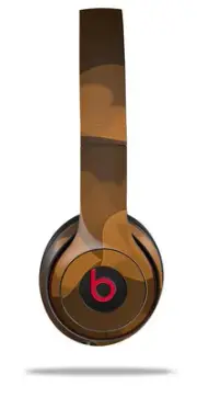 Skin Wrap for Beats Solo Wireless 2 3 4 Bokeh Hearts Orange SKIN ONLY