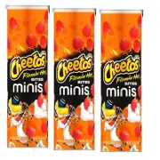 NEW Cheetos Mini-Sized Bites Flamin Hot Crunchy Cheese Snacks 3 5/8Oz (3 Cans)