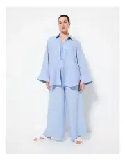 [Commonry] Flat Front Linen Pant in Chambray