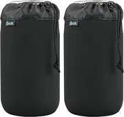 Beautyflier 64oz Mason Jar Wide Mouth Shade Cover Sleeves, Large Half Gallon Mason Jars Sprouting Covers Drinking Glass Insulators Coolers 2 Quart Sprouting Jars Blackout Sleeve, Black, 2PCS