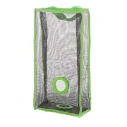 (Green L)Hanging Reusable Storage Mesh Bag Vegetable Bag For Fruit Garlics