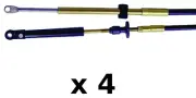 4 Pack 17 Ft Xtreme Control Cables Fits Johnson, Evinrude, OMC, BRP, E-Tec,Ficht