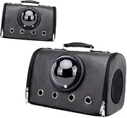 Qianly Pet Carrier Cat Carrier Space Capsule Design Pet Travel Bag Bubble Bag for Outdoor, Black