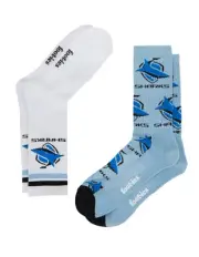 Cronulla Sharks NRL 2 Pack Team Logo Sneaker Socks!