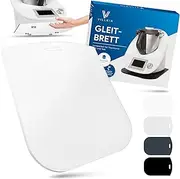 [Villkin] Sliding Board Compatible with Thermomix TM5 and TM6 - Made of Acrylic Glass with High-Quality Teflon Gliders - Underlay for Easy Moving (Universal, White)