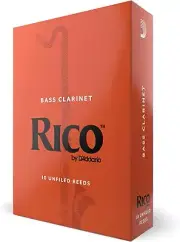Rico by D'Addario Bass Clarinet Reeds, Strength 2.5, 10 Pack, REA1025
