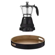 Davis & Waddell Serving Tray and Leaf & Bean Electric Espresso Maker Set
