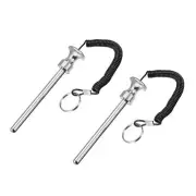 10x105mm Weight Stack Pin with Pull Rope Magnetic Strength Training Silver 2pcs