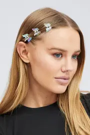 Metallic 9 Pack Mini Butterfly Claw Clips - Size ONE, Women's Hair Accessory
