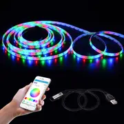 LUSTREON 45CM Max 45W?&nbsp;USB Mini 4Pins LED RGB bluetooth Strip Light APP Controller DC5V