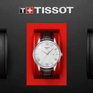 【TISSOT 天梭 官方授權】TRADITION系列 經典簡約大三針腕錶 母親節 禮物(T0636101603800)