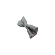 Mens Silver Patterned Bow Tie