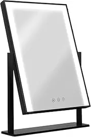 Embellir Hollywood Makeup Mirror with Light Led Strip Standing Tabletop Vanity Beauty Salon Professional Illumination Brightness Adjustable Dimmable Touch Control Bulbs Reflection Glamour Style