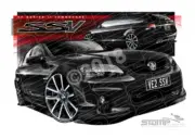 HOLDEN VE II SSV COMMODORE WAGON PHANTOM BLACK A2 FRAMED PRINT (HC601)