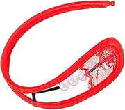 [KARFRI] Women's Sexy Pearls Lace C String Thong Invisible Underwear Lingerie Red/Black - as describedcoding/629