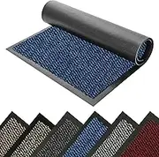 Door Mat Barrier Mat Non Slip Rubber Mats Washable Heavy Duty | Floor Mats Kitchen Rugs Dirt Trapper Doormat Entrance Rug Shoes Scraper Super Absorbent Carpet (Blue, 60CM X 90CM)