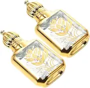 VICASKY 2Pcs Roll Essential Oil Roll Bottles Crown Design Leak Travel Perfume Containers for House present Ideas Convenient and Portable