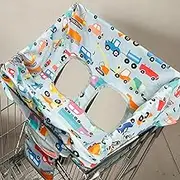 FwQoFvk Shopping Cart Seat Cover, Waterproof Carton Style Shopping Trolley Seat Cover, Baby Shopping Trolley Cover for Highchairs Swings Toddler Infant Carts(A)