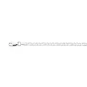 Silver 25cm Figaro 3+1 Anklet
