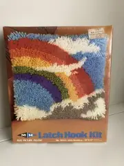 Vintage Latch Hook Kit Little Rainbow 12"x12" Rug Picture Pillow NEW Sealed