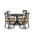 ANBO5-CAP-C 5 Pc small Kitchen Table and Chairs set-round Table and 4 Chairs...