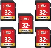 [Gigastone] 32GB 5 Pack SD Card UHS-I U1 Class 10 SDHC Memory Card High-Speed Full HD Video Canon Nikon Sony Pentax Kodak Olympus Panasonic Digital Camera
