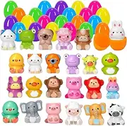 Prefilled Easter Eggs – Colorful Pinch Eggs, Novelty Gift Eggs | Toy Inside Surprise Pack, Holiday Egg Hunt Accessories, Party Favor Stress Reliever, Reusable Shell for Children & Adults