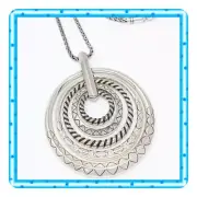 Brighton Tropic Heart Rings Crystal Silver Large Pendant Necklace NWT $108