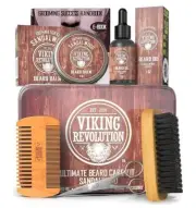 Viking Revolution Ultimate Grooming Kit for Men, Comb, Balm, Oil, And Scissors