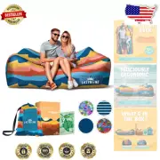 LazyBone XL Inflatable Lounger - Chill Anywhere with Easy Inflation & Repair Kit