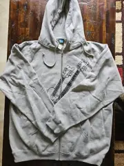 Vintage Paul Frank Mens Full Zip Hoodie, Jacket, RARE, Gray, Size Large