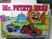 Mr Potatoe Head with car & boat new old stock in box vintage toy