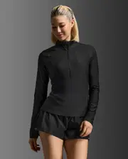 Aero 1/2 Zip, 2XU, XS, Black/Silver Reflective, Female