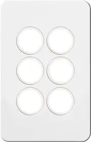 Hager Silhouette 6G switch plate, no mech Matt White - WBSSP6-MW