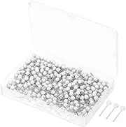 500Pcs Small Round Head Marking Pins,Map Tacks Small Round Head Push Pins Map Thumb Tacks,Map Tacks Push Pin Small Plastic Round Head Map Thumb Tacks for Home School Office (White)