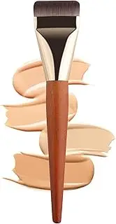 Flat Top Foundation Brush - Wooden Handle Powder Brush, Contour for Liquid, Cream, and Powder | Professional Makeup Tool for Foundation, Concealer, Highlighter Usage Scenario